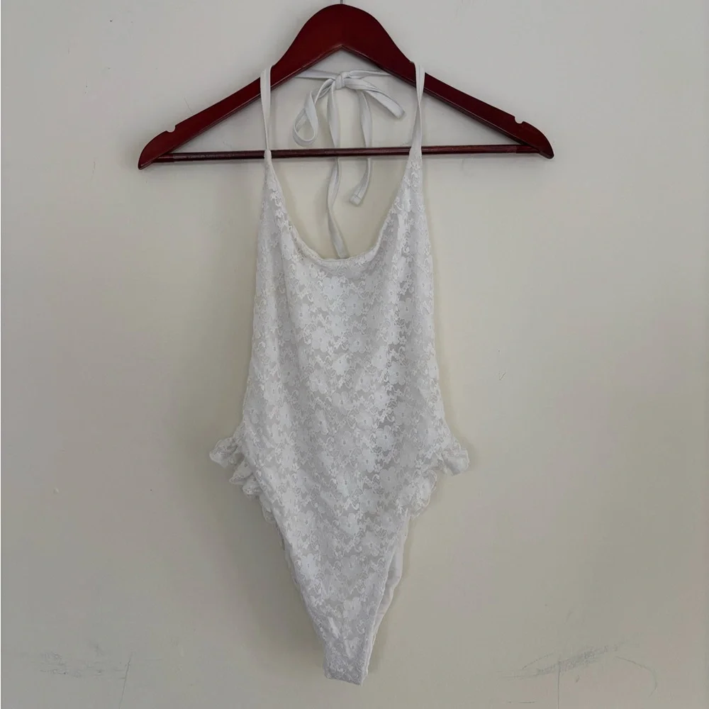 Free People Baben white lace one piece swimsuit - medium - Picture 1 of 5